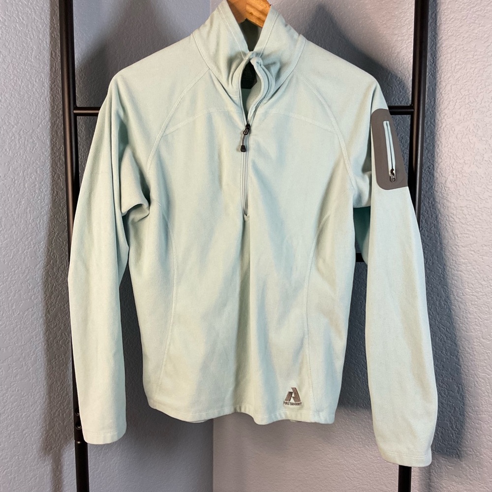 Eddie Bauer First Acsent 1/4 zip fleece Pullover light mint green aqua blue med